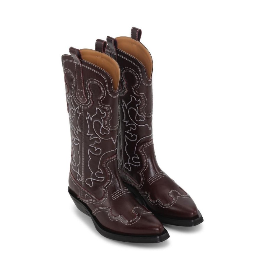 Acessorios GANNI | Botas Burgundy