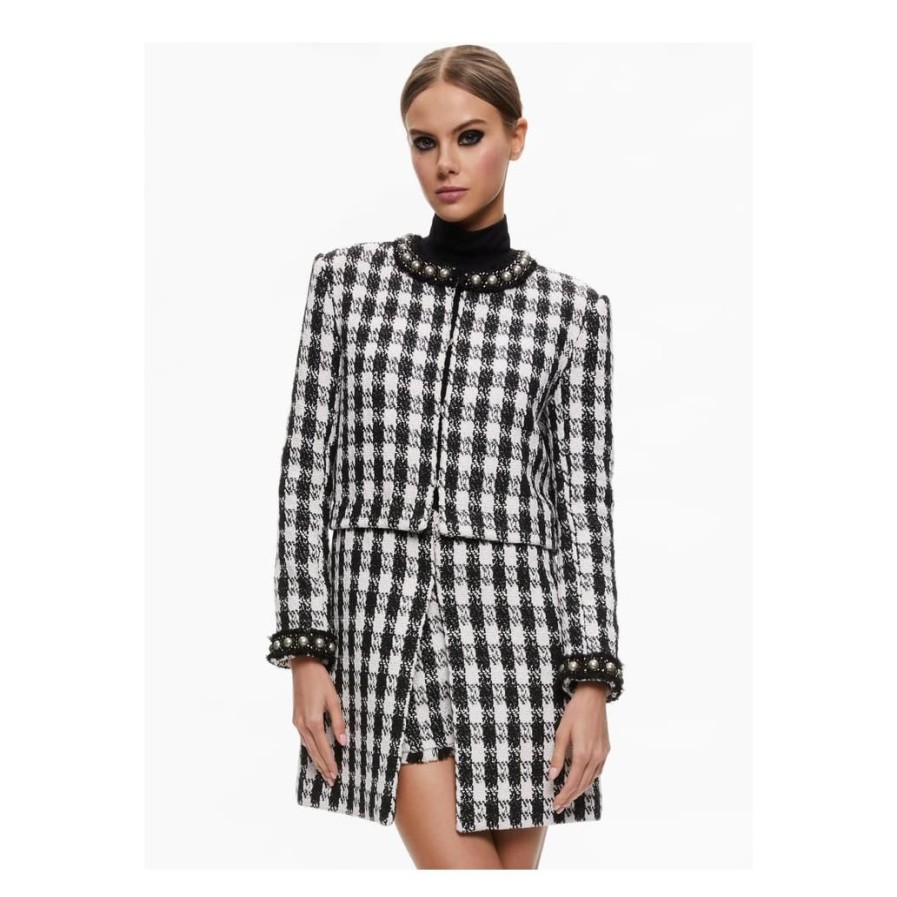 Mulher ALICE & OLIVIA | Casaco Curto A009 Black/White