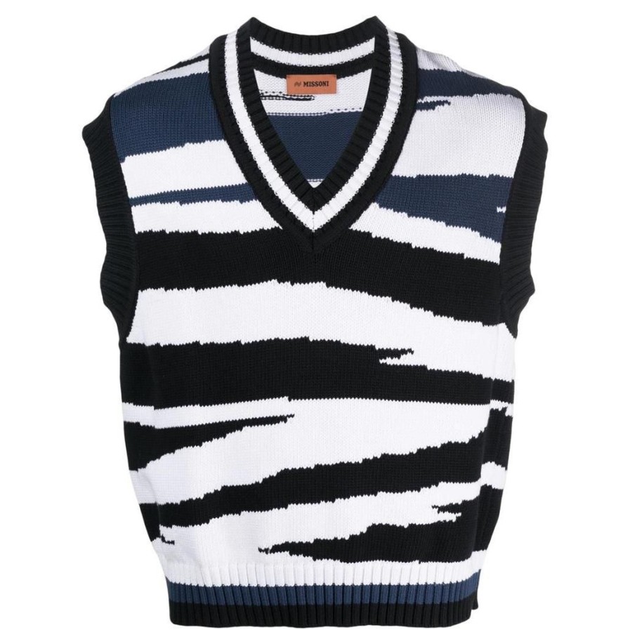 Homem MISSONI | Casaco Curto White Black Blue