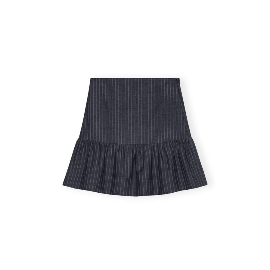 Mulher GANNI | Saias Gray Pinstripe