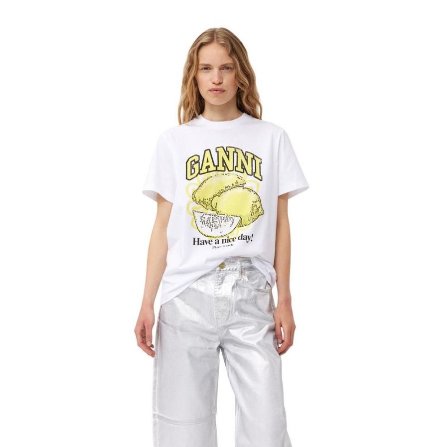 Mulher GANNI | Tee Shirt Bright White